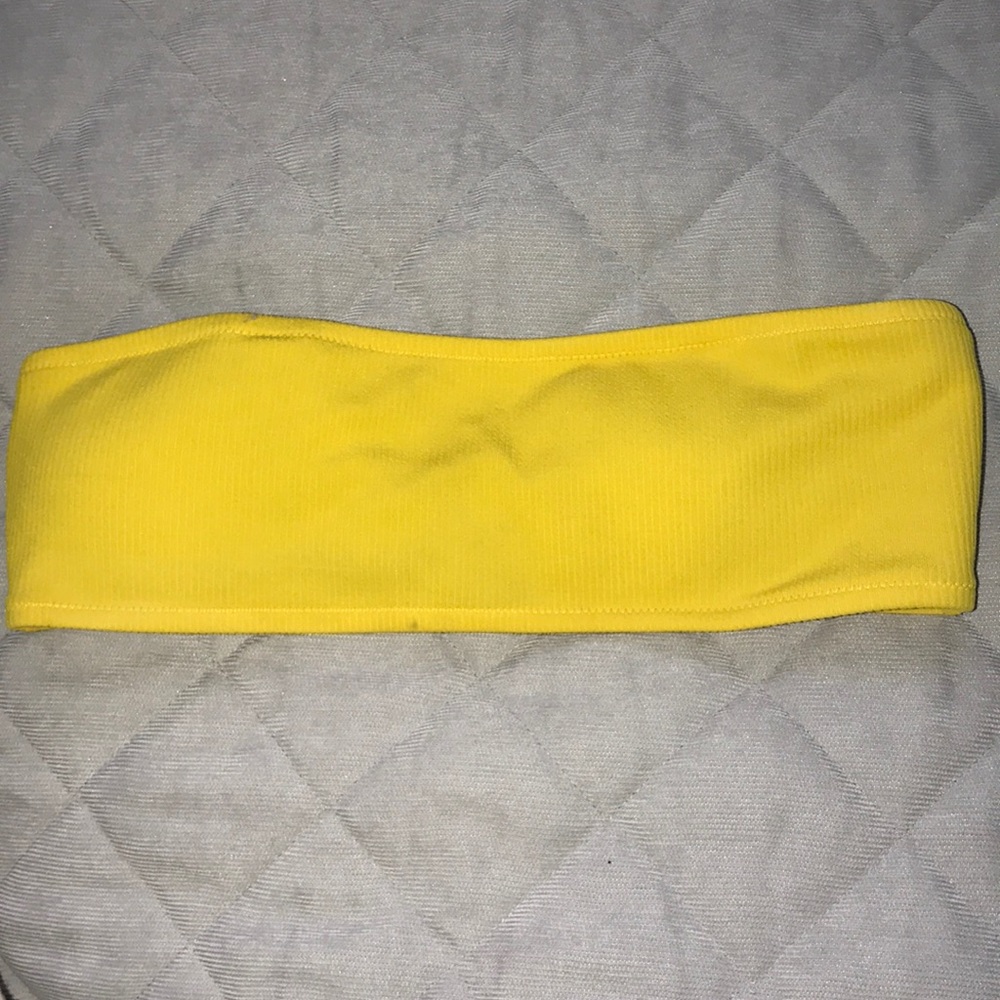 Yellow bandeau bikini top